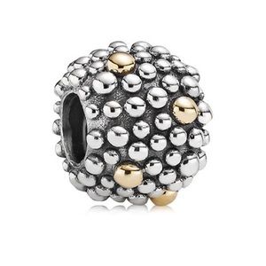 Authentic PANDORA Moss Charm with 14K Gold